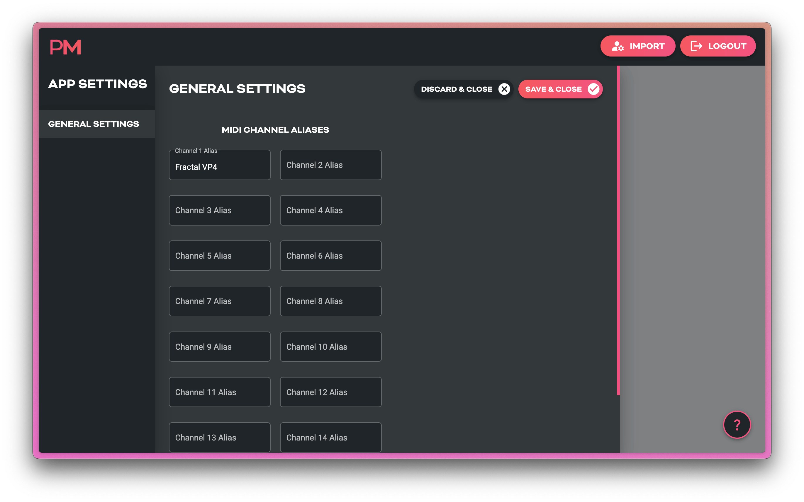 Scribble App Settings Page