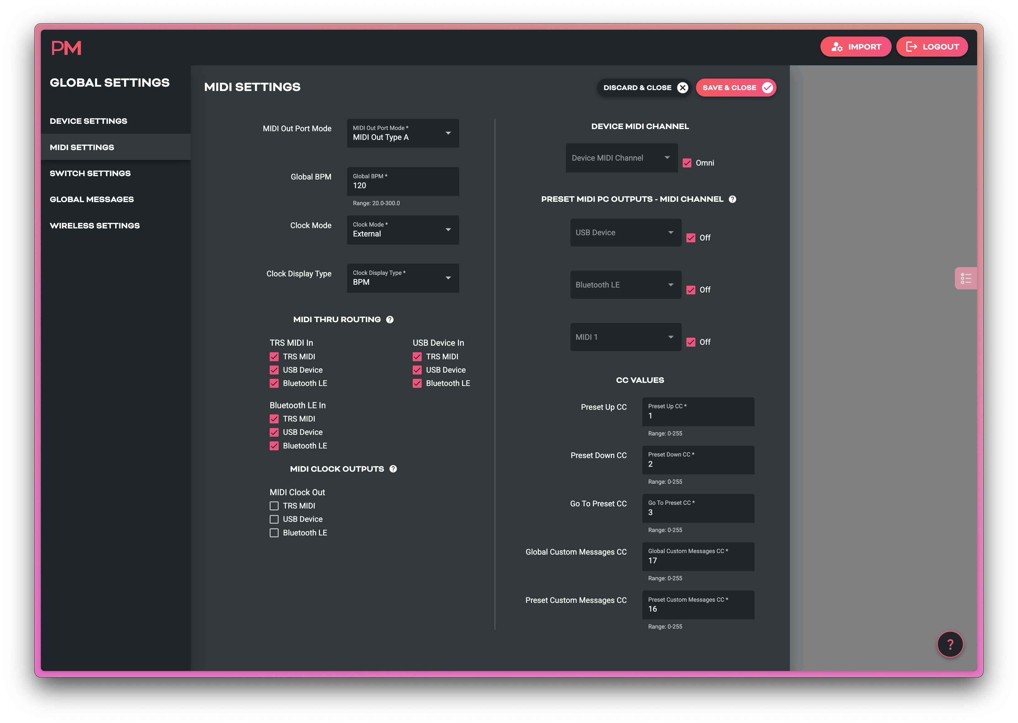 Scribble Global Settings Page